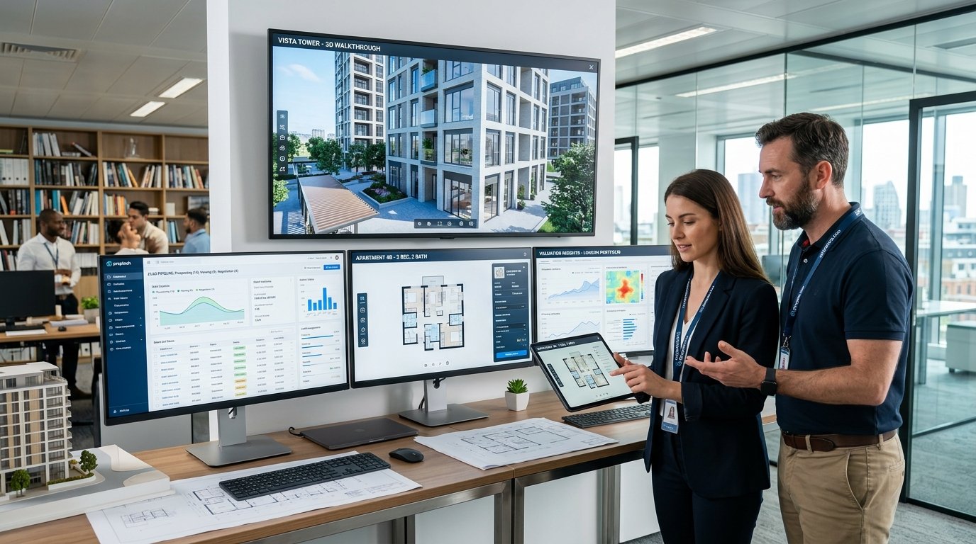 Proptech 3D Virtual Tour Modeling and Real Estate CRM Analytics